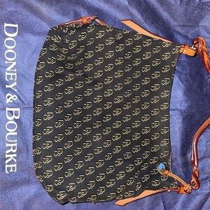 Dooney & Bourke Black and Brown Monogram Shoulder Bag